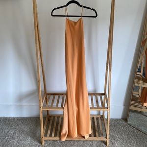 High Neck Open Back Midi Dress